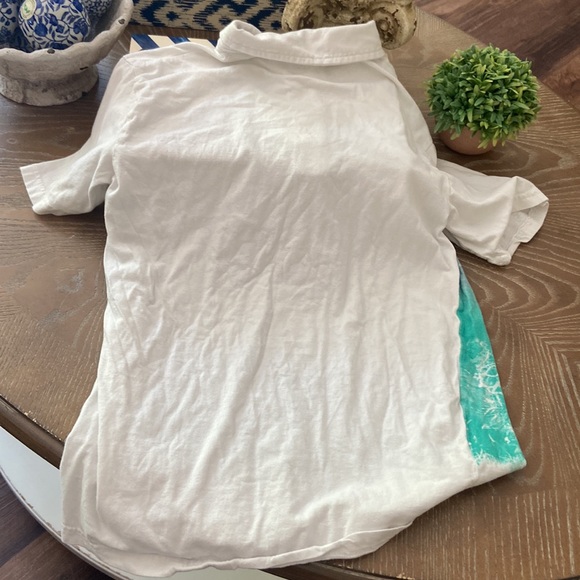 Big Boys Blue & Turquoise Shark Polo Short Sleeve Golf Shirt Top - Picture 7 of 7